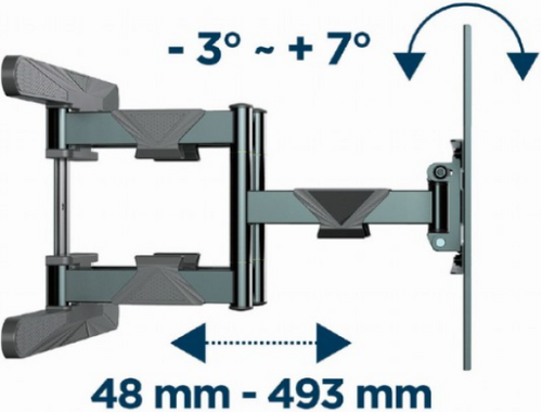 WM-80ST-01 GEMBIRD TV NOSAC OKRETANJE/TILT 40-80 VESA MAX.60X40CM, MAX 50KG, DRZAC