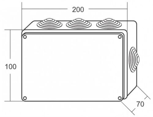 RAZVODNA KUTIJA ME-KII200X100X70MM (8 UVODNICA) IP65