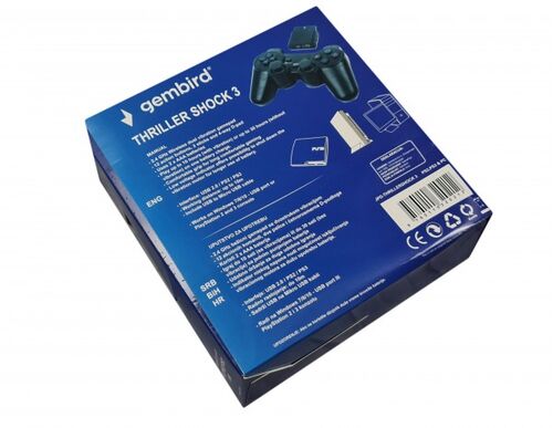 JPD-THRILLERSHOCK 3 ** GEMBIRD BEZICNI GAMEPAD SA DVOSTRUKOM VIBRACIJOM, PS2 / PS3 / PC (737)