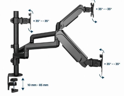 MA-DA3-01 GEMBIRD PODESIVI STONI DRZAC ZA MONITOR SA TRI RUKE, TILT, 17-27 MAX.7KG