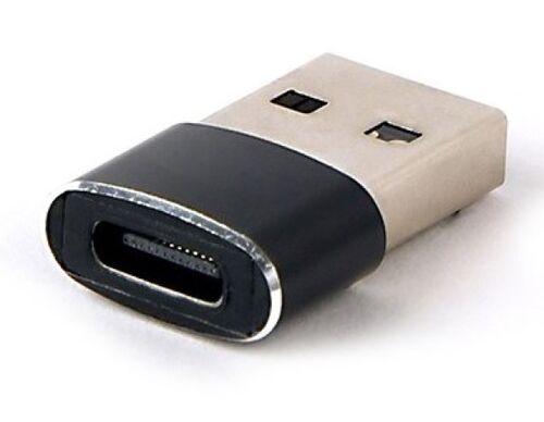 A-USB2-AMCF-02 GEMBIRD USB AM TO TYPE-C FEMALE ADAPTER, BLACK (ALT.CCP-USB3-AMCM-0M) FO