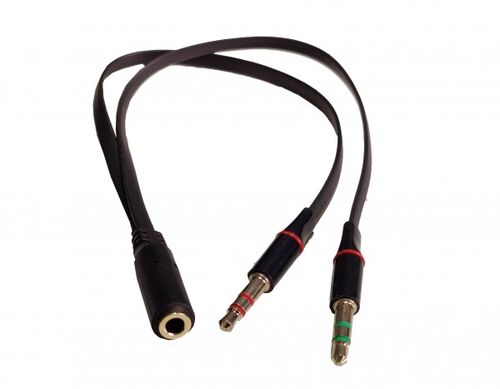 CCA-418A ** GEMBIRD 3.5MM HEADPHONE MIC AUDIO Y SPLITTER CABLE FEMALE TO 2X3.5MM MALE ADAPTER (95)