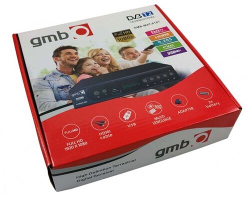 GMB-MAT-818T **DVB-T2 SET TOP BOX USB/HDMI/SCART/RF-OUT, PVR,FULL HD, H265, HDMI-KABL,(1434)