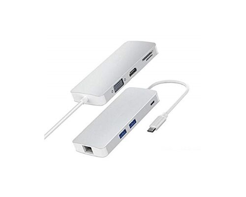 FAST ASIA ADAPTER-KONVERTOR TIP C NA VGA+HDMI+SD/MICRO SD+RJ 45+2XUSB3.0+TIP C