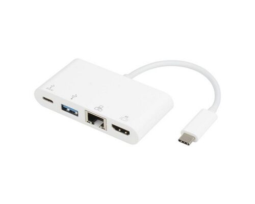 E-GREEN ADAPTER USB 3.1 TIP C (M) - HDMI + USB3.0 + RJ45 + TIP C (F) BELI