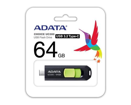 A-DATA 64GB 3.2 ACHO-UC300-64G-RBK/GN CRNO-ZELENI