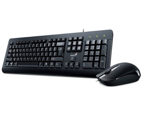 GENIUS KM-160 USB YU CRNA TASTATURA+ USB CRNI MIŠ