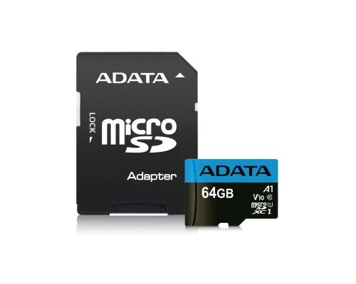 A-DATA MEMORIJSKA KARTICA UHS-I MICROSDXC 64GB CLASS 10 + ADAPTER AUSDX64GUICL10A1-RA1