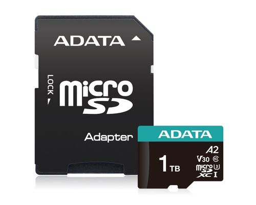 A-DATA MEMORIJSKA KARTICA UHS-I U3 MICROSDXC 1TB V30S + ADAPTER AUSDX1TUI3V30SA2-RA1