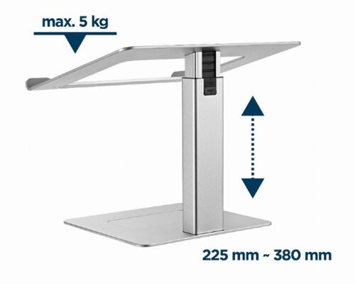 NBS-D1-02 GEMBIRD PODESIVO POSTOLJE ZA LAPTOP 15,6, MAX.5KG, 225~380MM, ALUMINUM