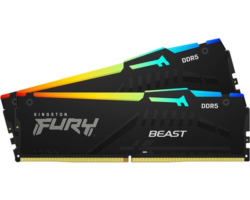 KINGSTON DIMM DDR5 32GB (2X16GB KIT) 5600MT/S KF556C36BBEAK2-32 FURY BEAST RGB EXPO