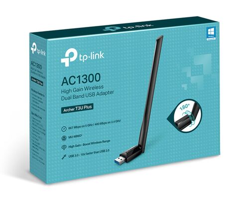 TP-LINK ARCHER T3U PLUS AC1300 HIGH GAIN WIRELESS DUAL BAND USB ADAPTER