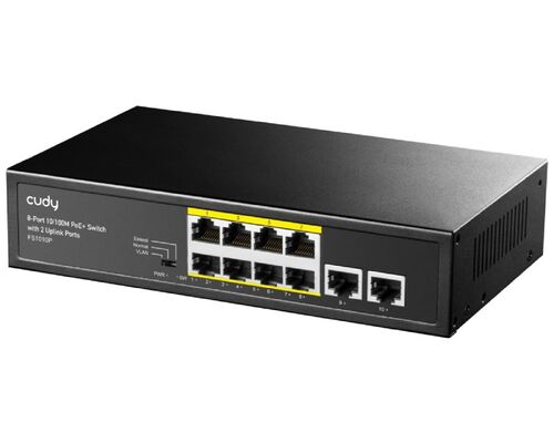 CUDY FS1010P 8-PORT 10/100M POE+ SWITCH WITH 2 UPLINK PORTS