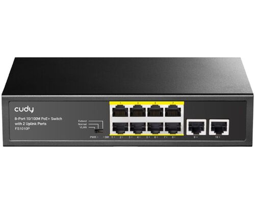 CUDY FS1010P 8-PORT 10/100M POE+ SWITCH WITH 2 UPLINK PORTS