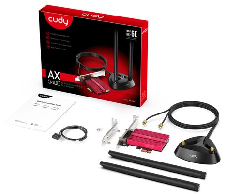 CUDY WE4000 AX5400 WI-FI 6/6E BLUETOOTH 5.2 PCIE ADAPTER MREŽNA KARTA