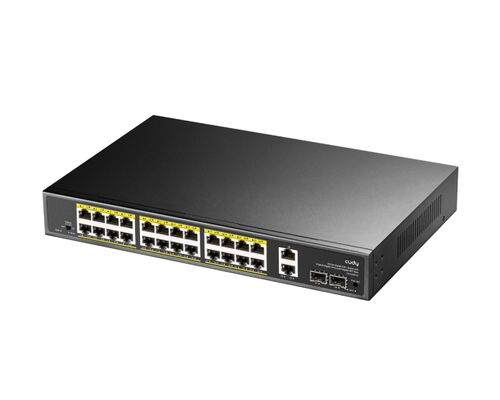 CUDY GS1026PS2 24-PORT GIGABIT POE+ SWITCH WITH 2 UPLINK GIGABIT PORTS AND 2 GIGABIT SFP SLOTS 300W