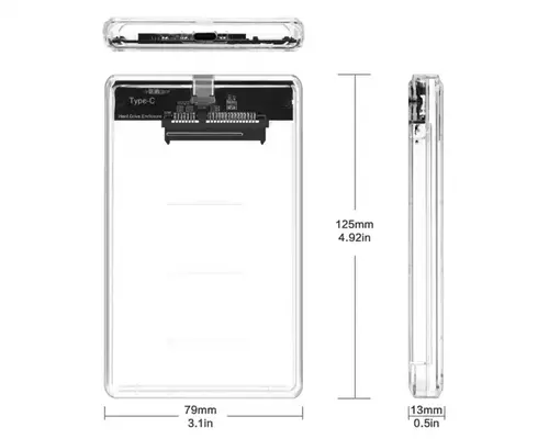 HDD RACK 2.5 SATA USB TIP C 3.0 LINKOM TRANSPARENTNI