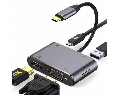 ADAPTER-KONVERTER USB TIP C 3.1 NA HDMI/VGA/3.0 USB/TIP C