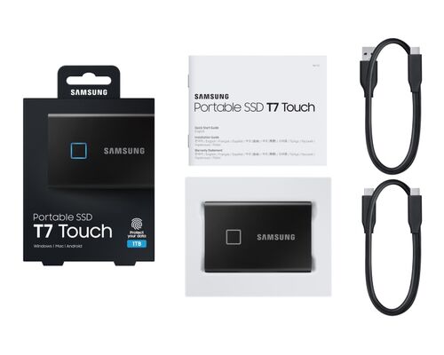 SAMSUNG PORTABLE T7 TOUCH 1TB CRNI EKSTERNI SSD MU-PC1T0K