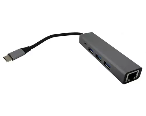 ADAPTER KONVERTER USB TIP C-3XUSB 3.0+RJ45 LINKOM