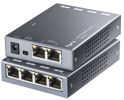 CUDY FS1006PL 6-PORT 10/100M POE+ SWITCH, 60W EXTERNAL, MAX 32W/POE, UPLINK, 250M, 4KV PROTECTION