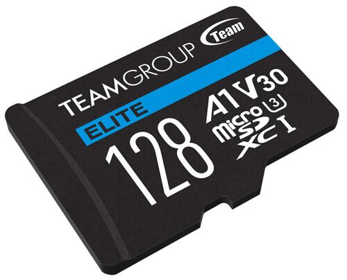 TEAMGROUP MICRO SDXC 128GB ELITE, UHS-I U3 V30 A1, 100/50MB/S +SD ADAPTER TEAUSDX128GIV30A103