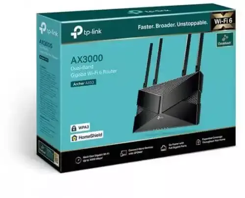 WIRELESS RUTER TP-LINK AX53 AX3000 WI-FI 6 4XEXT ANTENA/1WAN/4LAN