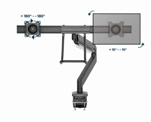 MA-DA2-04 GEMBIRD PODESIVI STONI DRZAC ZA DVA MONITORA, TILT, 17-32 MAX.2X8KG