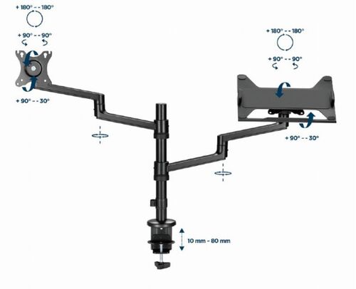 MA-DA-04 GEMBIRD PODESIVI STONI DRZAC ZA MONITOR TILT, 17-32 MAX.8KG + NOSAC ZA LAPTOP