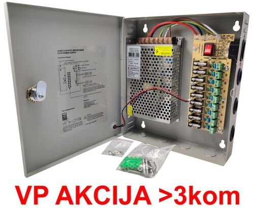 NAPRK-12V/10A-9CH ** GEMBIRD NAPAJANJE SA KLJUCEM, 1.5A/CH (2162)