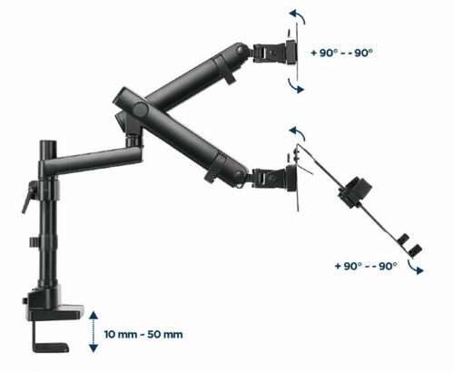 MA-DA3-02 GEMBIRD PODESIVI STONI DRZAC ZA MONITOR TILT, 17-32 MAX.2X8KG +NOSAC ZA LAPTOP,FULL-MOTION