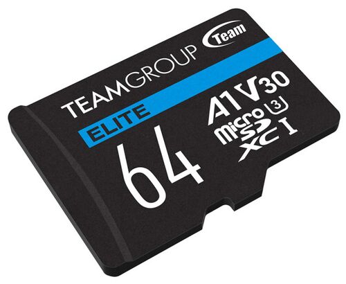 TEAMGROUP MICRO SDXC 64GB ELITE, UHS-I U3 V30 A1, 100/50MB/S +SD ADAPTER TEAUSDX64GIV30A103