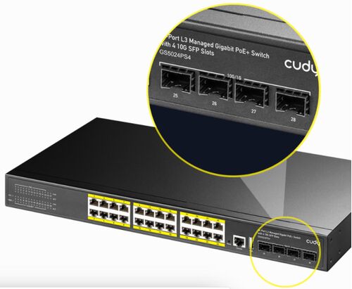 CUDY GS5024S4 24-PORT LAYER 3 MANAGED GIGABIT SWITCH WITH 4 10G SFP SLOTS