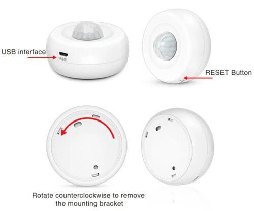 ZIGBEE-SMART-PIR-MS08 GEMBIRD TUYA SMART WIFI PIR SENZOR DETEKTORA POKRETA LJUDSKOG TELA,INFRACRVENI