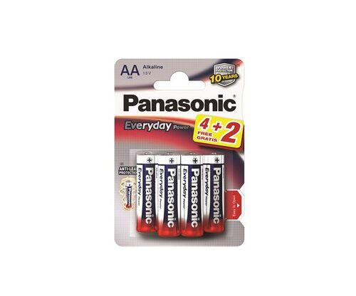 PANASONIC BATERIJE LR6EPS/6BP -AA 6KOM, ALKALINE EVERYDAY POWER