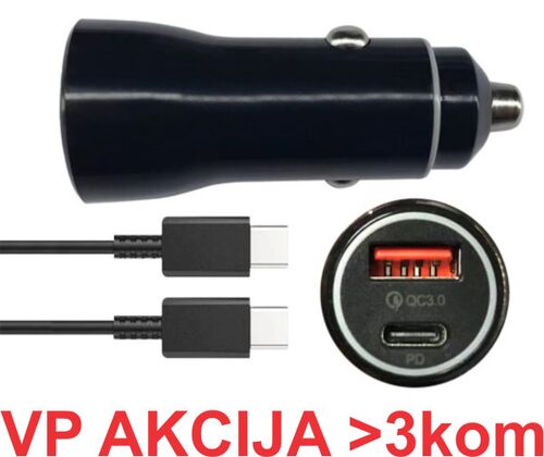 NPA-AC23 ** GEMBIRD QC3.0 PD AUTO PUNJAC +KABL-C,20W 3.6V-6.5V/2.4A, 6.5V-9V/1.67, 9V-12V/1.3A (289)