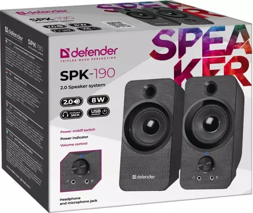 ZVUČNICI 2.0 DEFENDER SPK 190 8W USB CRNI