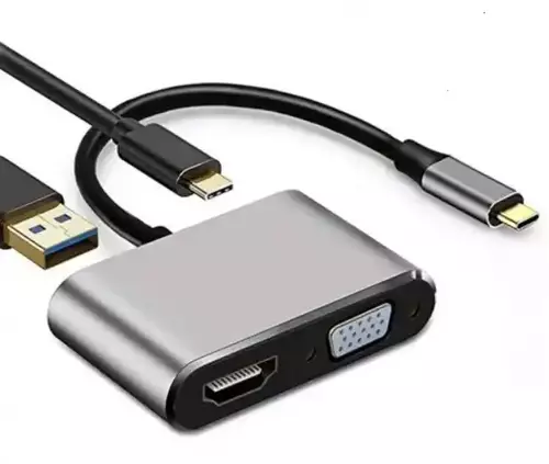 ADAPTER-KONVERTER USB TIP C NA HDMI 4K/VGA/1XUSB 3.0/TYPE C LINKOM