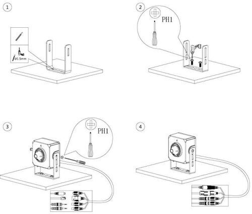 KAMERA DAHUA IPC-HUM4431S-L4-0280B,IP 4MP PINHOLE KAMERA  2.8MM PINHOLE  WDR 120DB, STARLIGHT,