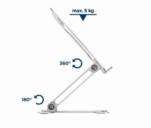 NBS-D1-03 GEMBIRD SKLOPIVO POSTOLJE ZA LAPTOP 15,6, MAX.5KG ALUMINIUM