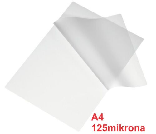 FOLIJA ZA PLASTIFIKACIJU A4 100LISTOVA 125MIKRONA (PAPIR ZA LAMINACIJU)