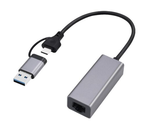 A-USB3AC-LAN-01 GEMBIRD USB 3.1 + TYPE-C GIGABIT NETWORK ADAPTER, SPACE GREY (ALT: A-CMU3-LAN-05)