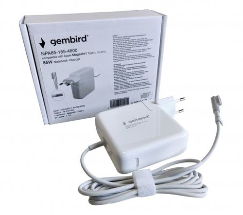 NPA85-185-4600 (TJ-341L APPLE TYPE-L) GEMBIRD PUNJAC ZA MACBOOK 85W-18.5V-4.6A, MAGSAFE1 TYPE-L