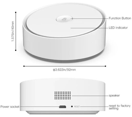 ZIGBEE-GATEWAY-GW012 GEMBIRDRSH SMART MULTI-MODE GATEWAY WIFI BLUETOOTH MESH HUB GLASOVNA KONTROLA