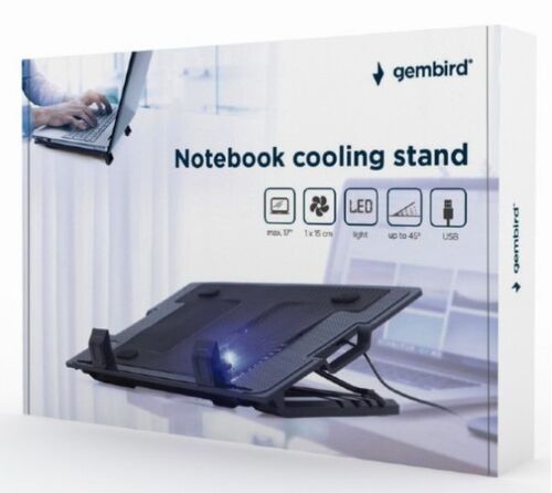 NBS-1F17T-01 GEMBIRD HLADNJAK ZA LAPTOP, 17INC 150MM FAN, USB, 370X265MM, ERGO STAND A