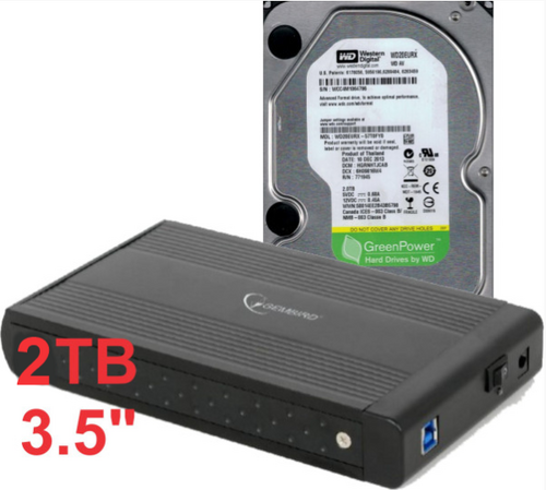 HDD 3.5 * 2TB SET USB 3.0 SATA EKSTERNO KUCISTE + 2TB WD20EURX WD/ EE3-U3S-3 (4999)