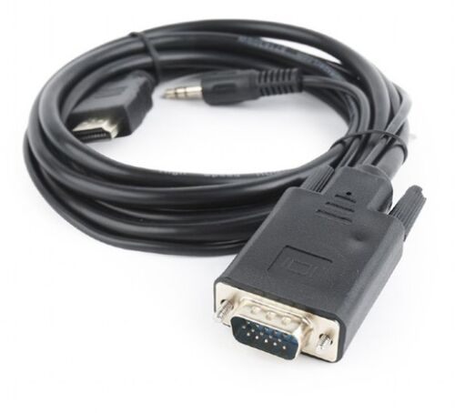 A-HDMI-VGA-03-6 GEMBIRD HDMI TO VGA AND AUDIO ADAPTER CABLE, SINGLE PORT, 1,8M, BLACK