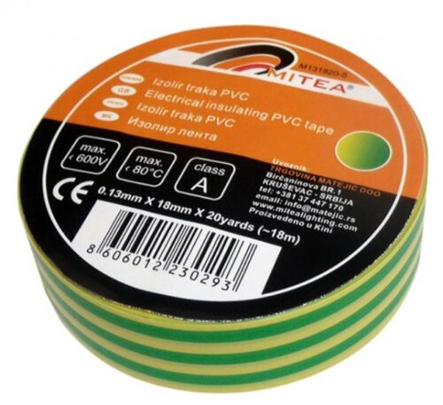 IZOLIR TRAKA PVC ZUTO ZELENA 0.13MMX18MMX20YARD M131820-5