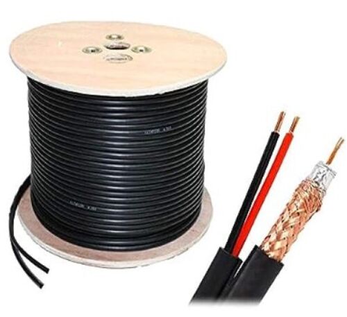 KABL-COAX-RG59+2X0.75 CCA/PVC/300M KOAKSIALNI KABL SA NAPOJNIM KABLOM 2X0,75MM BLACK 300M