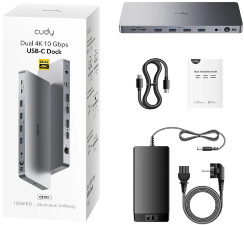 CUDY CS700 13-IN-1 10GBPS USB-C DUAL 4K DOCKING STATION | 150W PSU